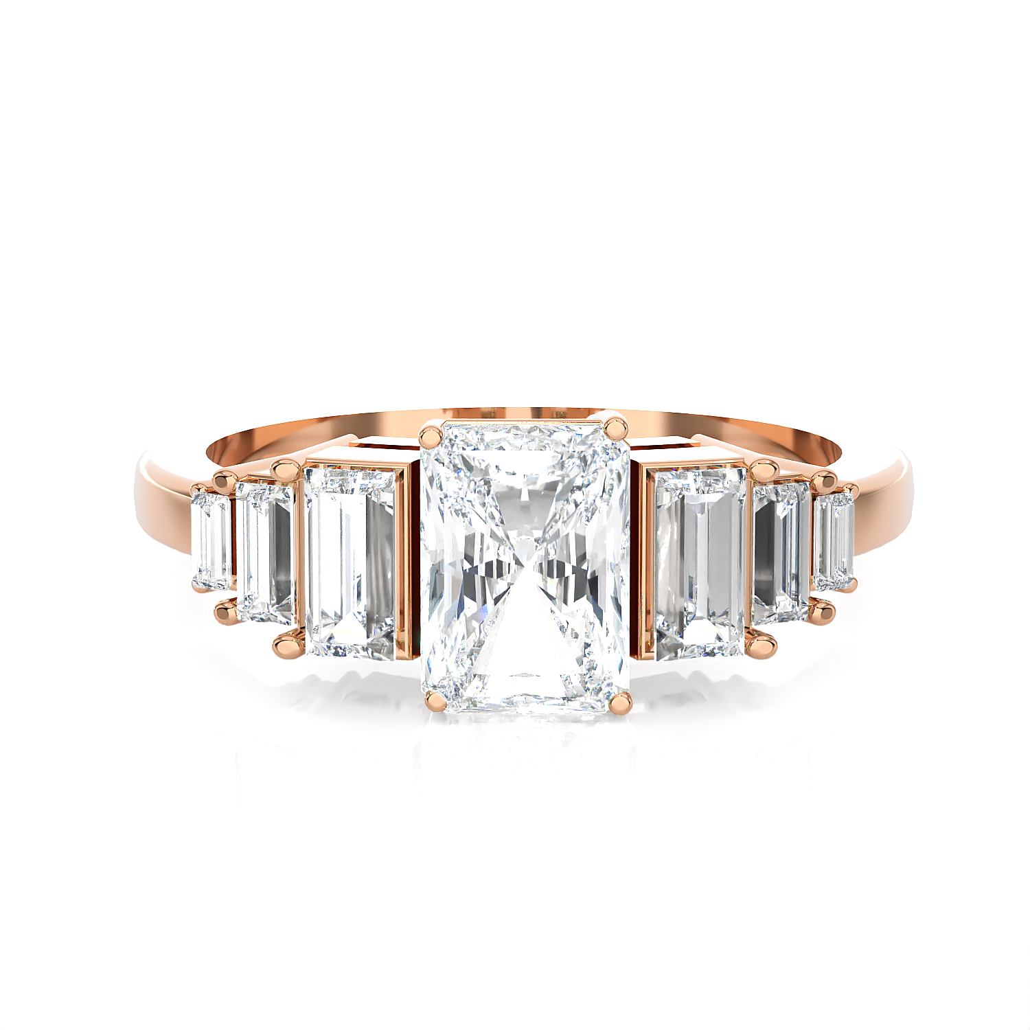 1 1/2 ctw Emerald-Cut Lab Grown Diamond Anniversary Ring