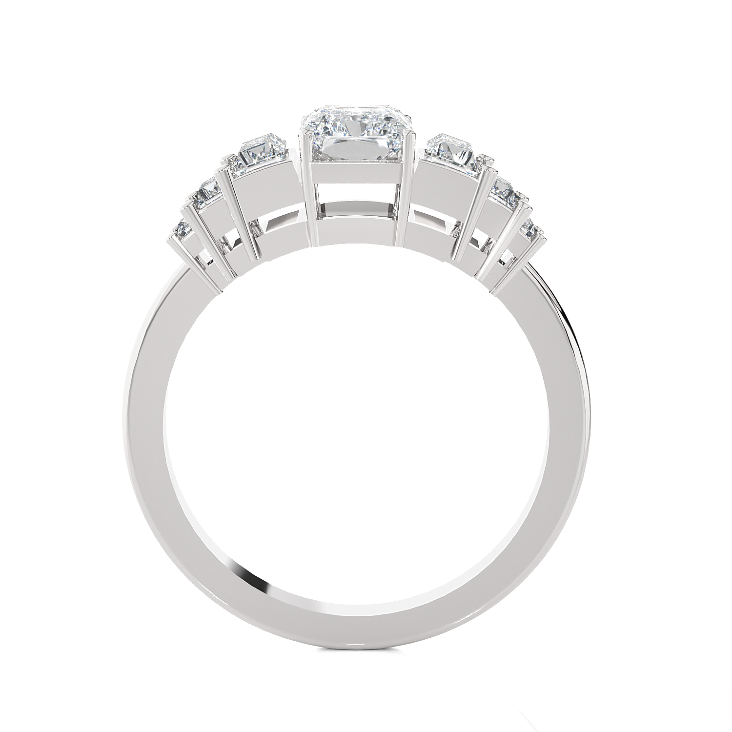 1 1/2 ctw Emerald-Cut Lab Grown Diamond Anniversary Ring