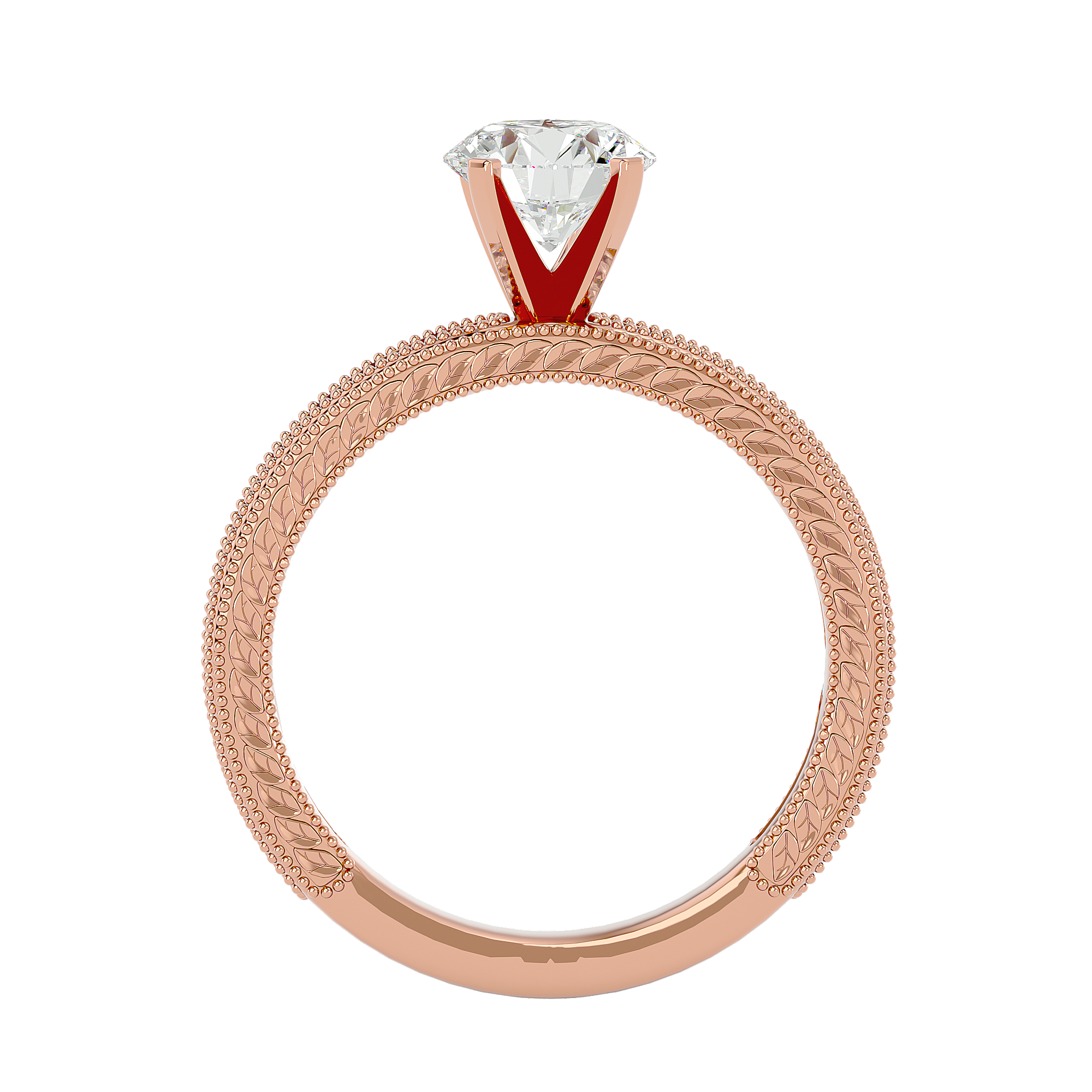 1 ctw Round Lab Grown Diamond Side Stone Engagement Ring