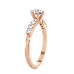 Round Lab Grown Diamond Side Stone Engagement Ring