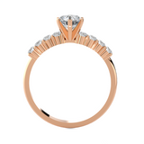 Round Lab Grown Diamond Side Stone Engagement Ring