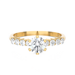 Round Lab Grown Diamond Side Stone Engagement Ring