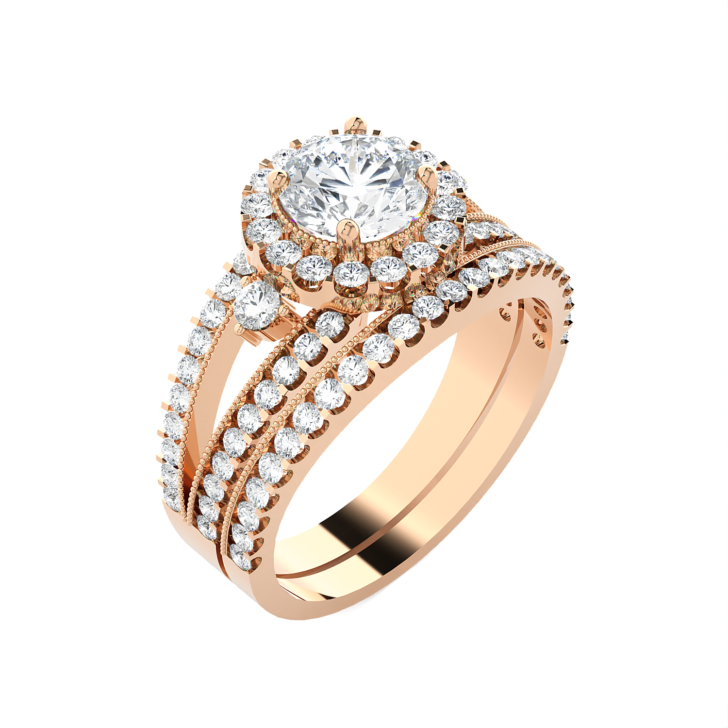 Round Lab Grown Diamond Bridal Ring