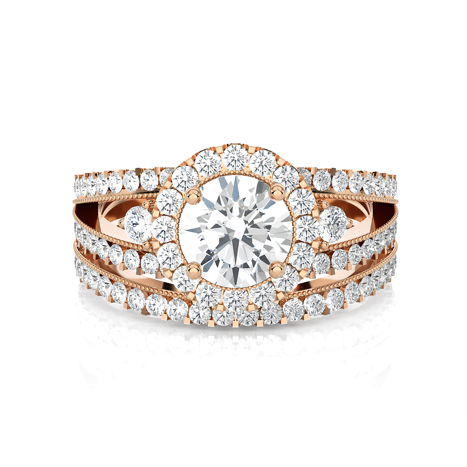 Round Lab Grown Diamond Bridal Ring