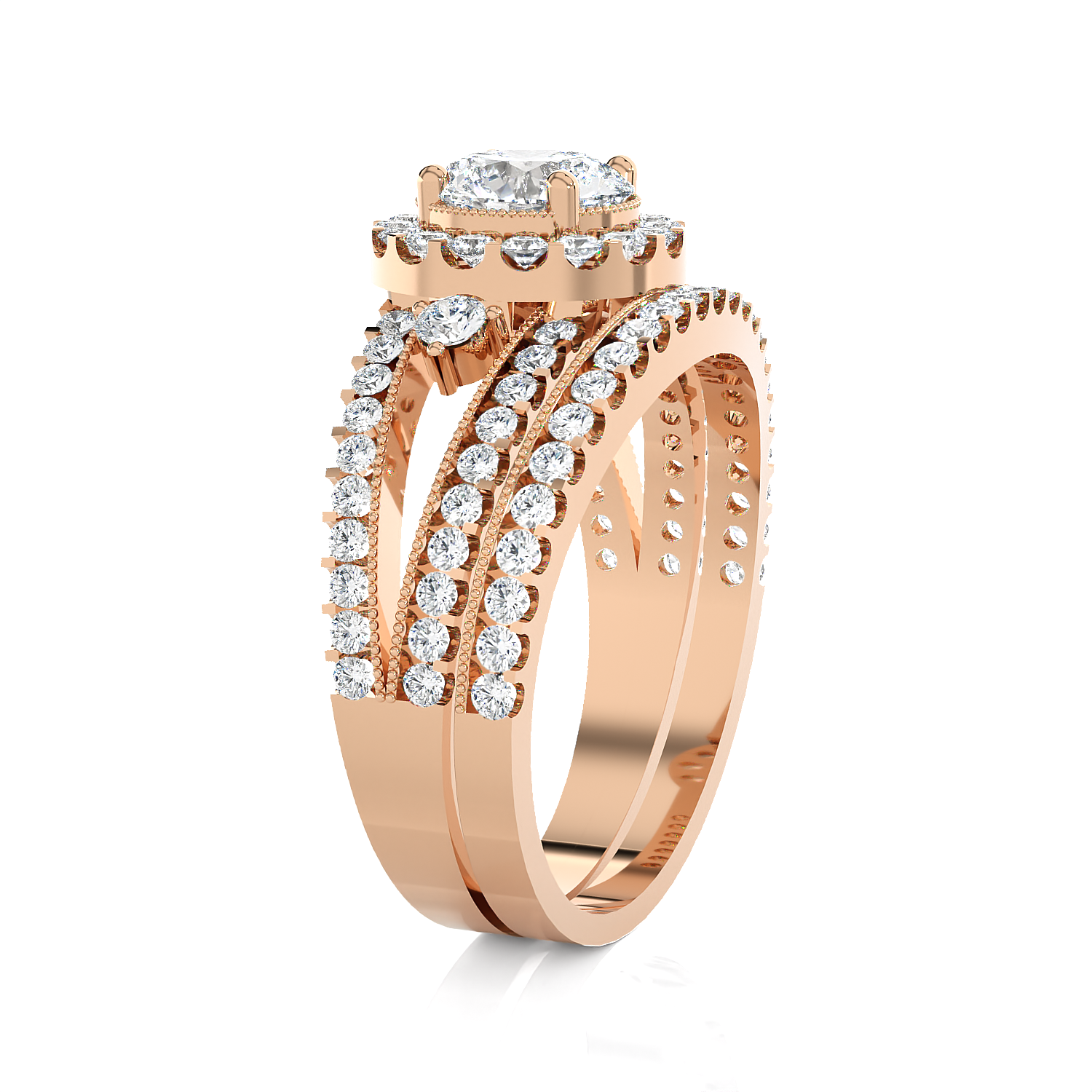 Round Lab Grown Diamond Bridal Ring