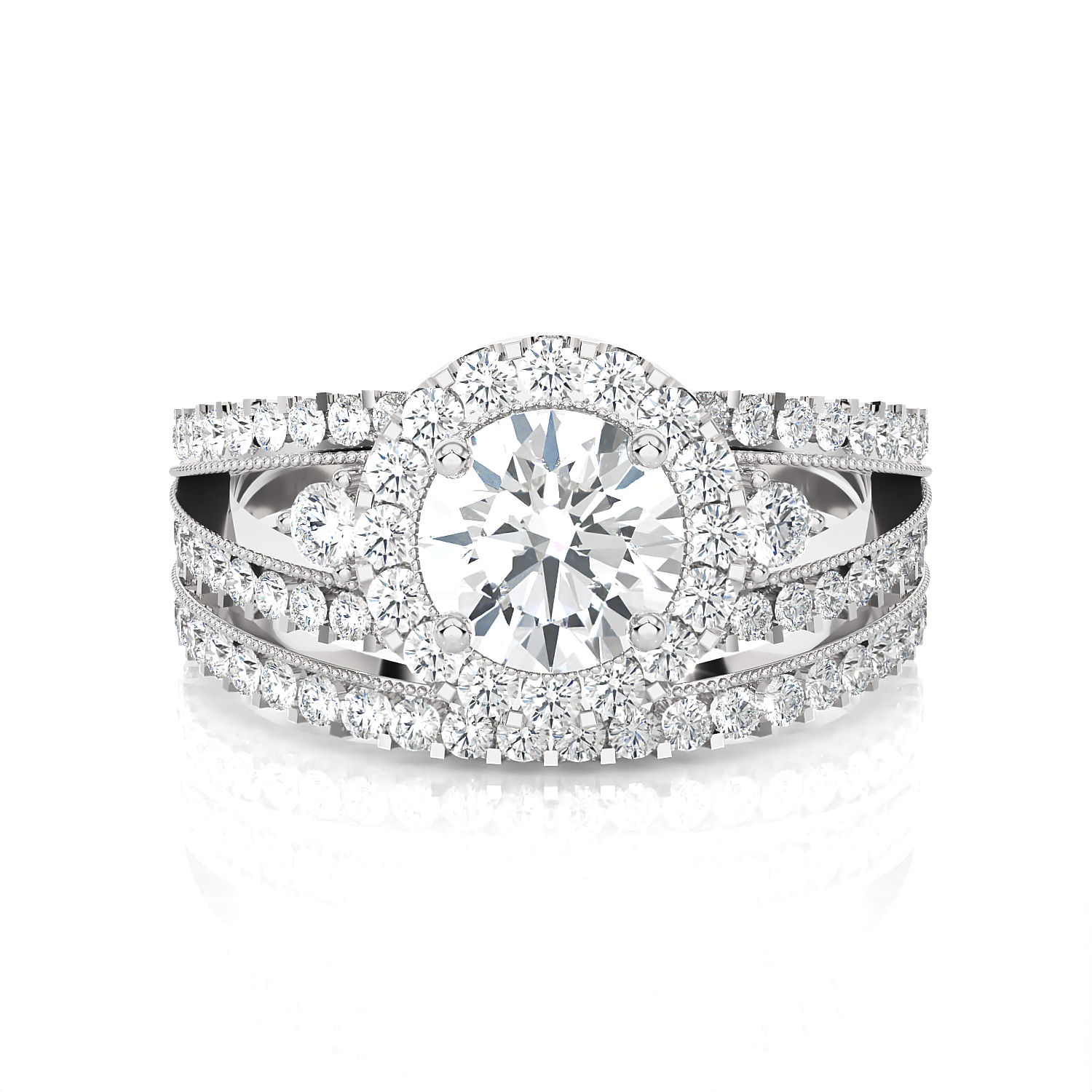 Round Lab Grown Diamond Bridal Ring