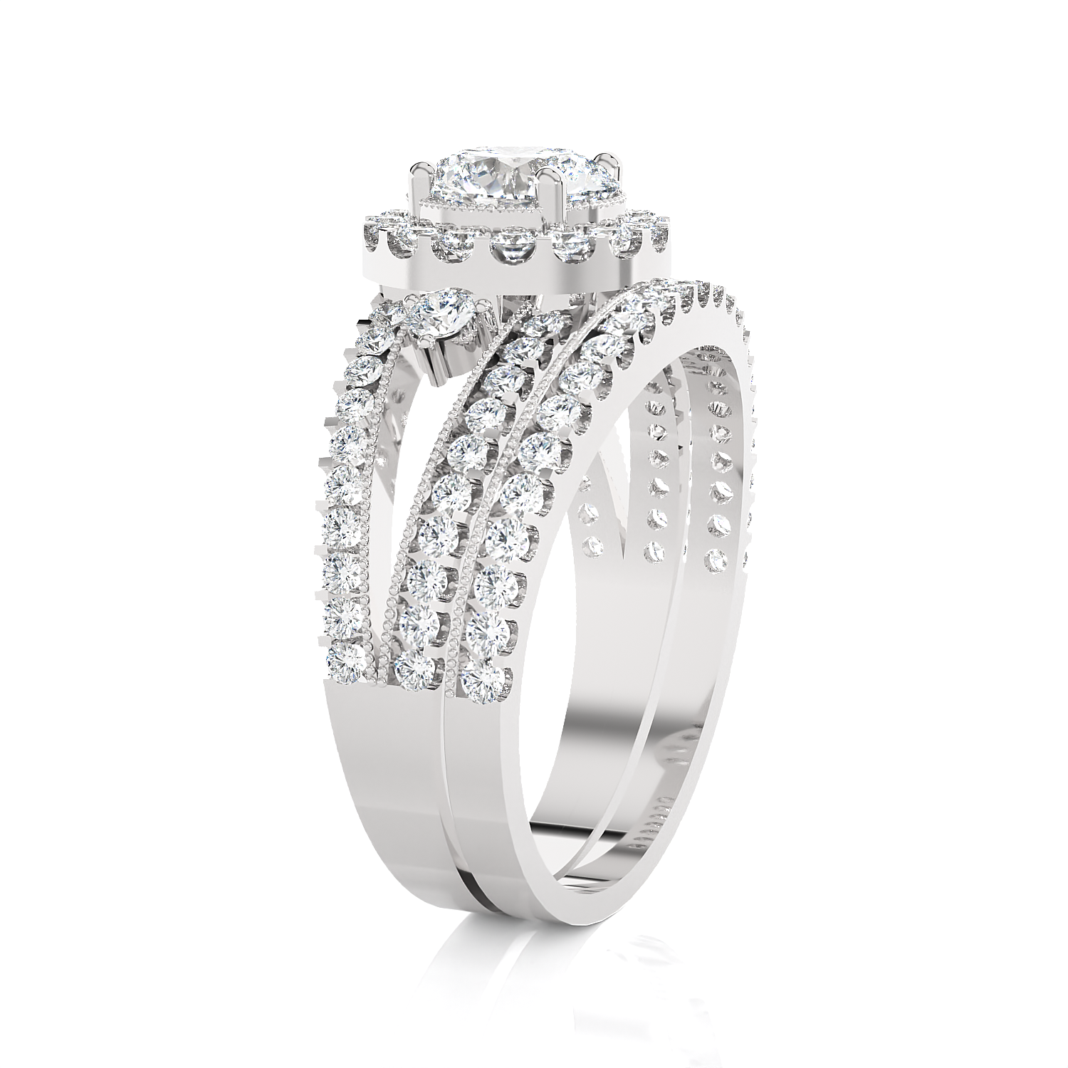 Round Lab Grown Diamond Bridal Ring