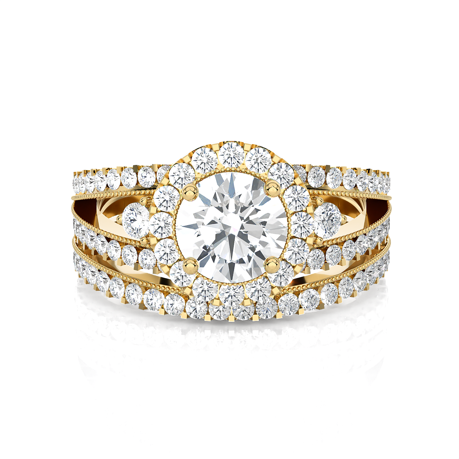 Round Lab Grown Diamond Bridal Ring