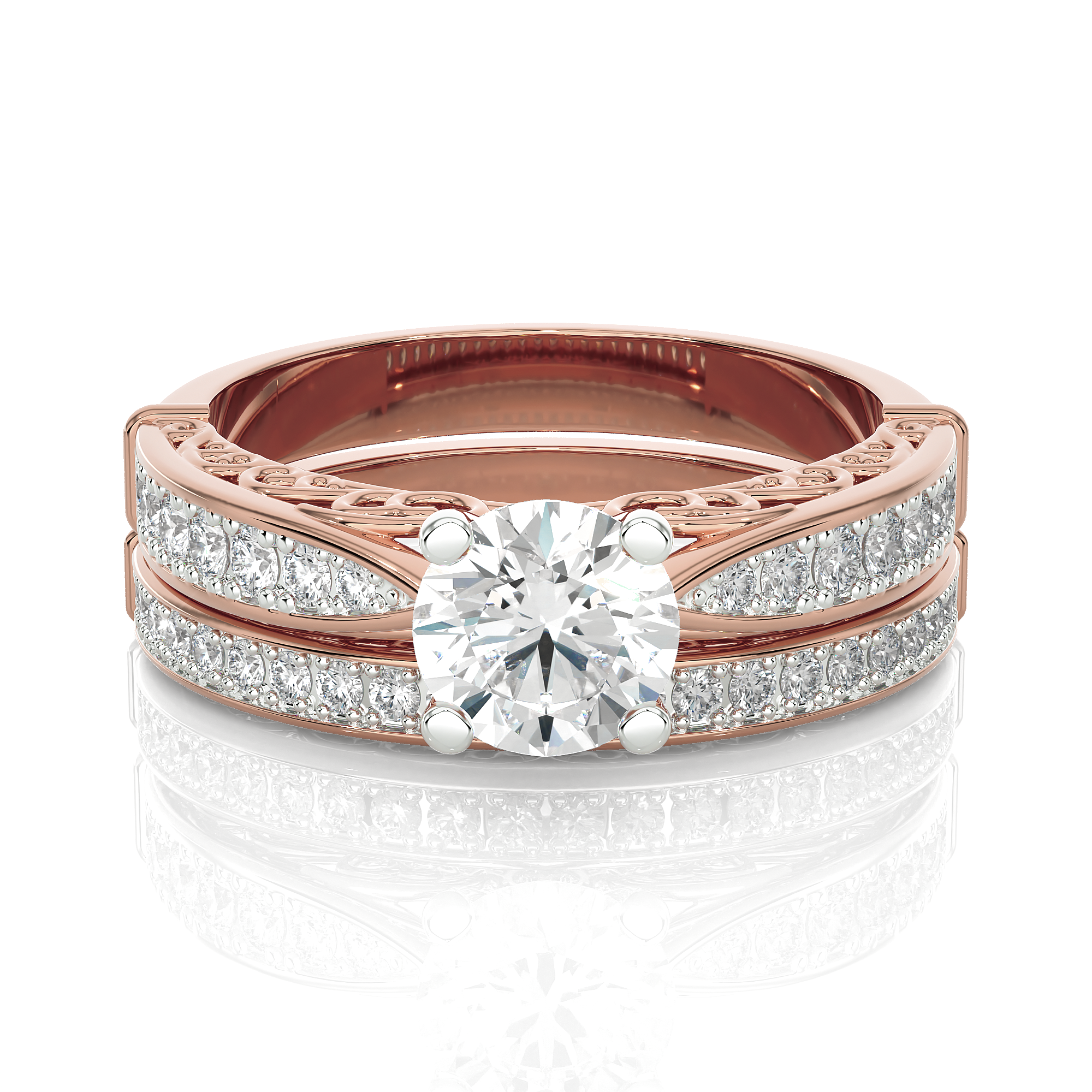 Round Lab Grown Diamond Bridal Ring