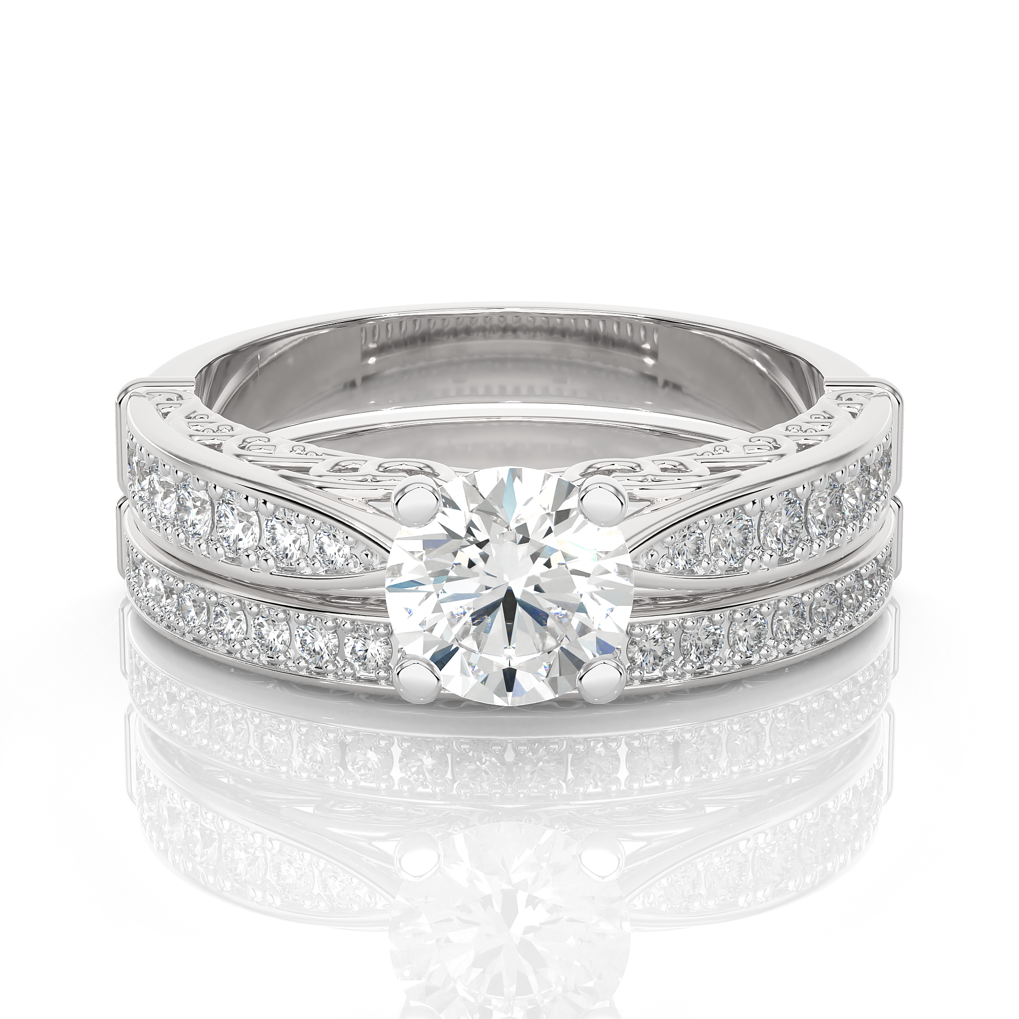 Round Lab Grown Diamond Bridal Ring