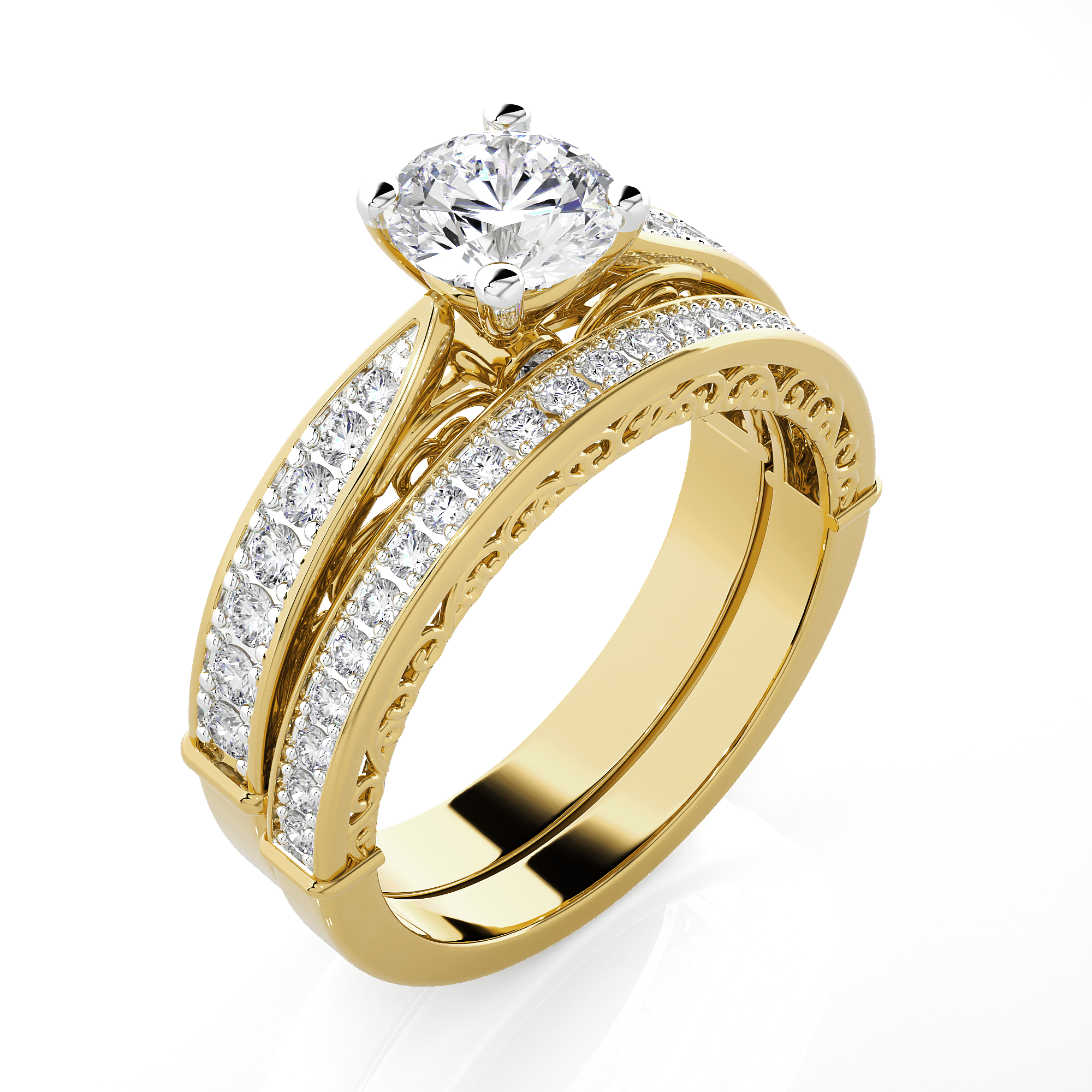 Round Lab Grown Diamond Bridal Ring