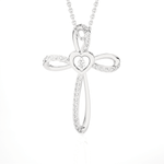 1/8  ctw Round Lab Grown Diamond Cross Pendant