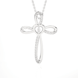 1/8  ctw Round Lab Grown Diamond Cross Pendant