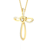 1/8  ctw Round Lab Grown Diamond Cross Pendant