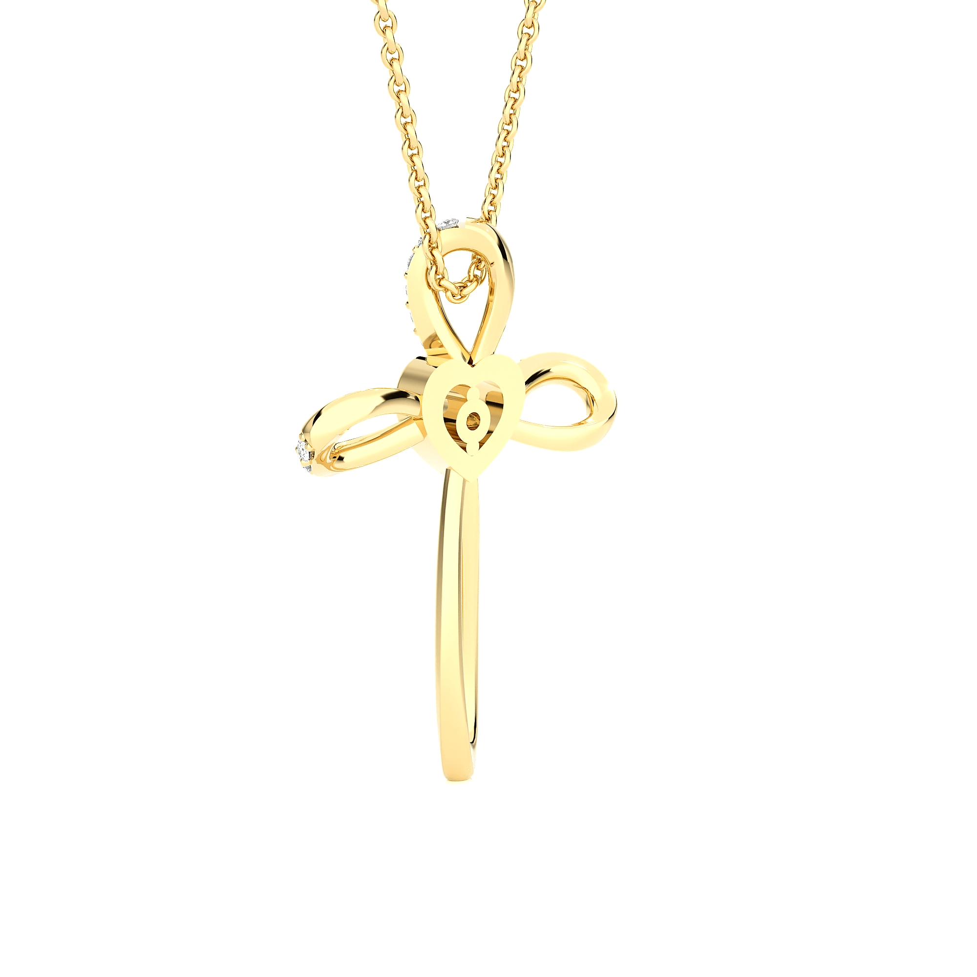 1/8  ctw Round Lab Grown Diamond Cross Pendant