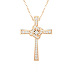 1/4  ctw Round Lab Grown Diamond Cross Pendant