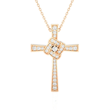 1/4  ctw Round Lab Grown Diamond Cross Pendant