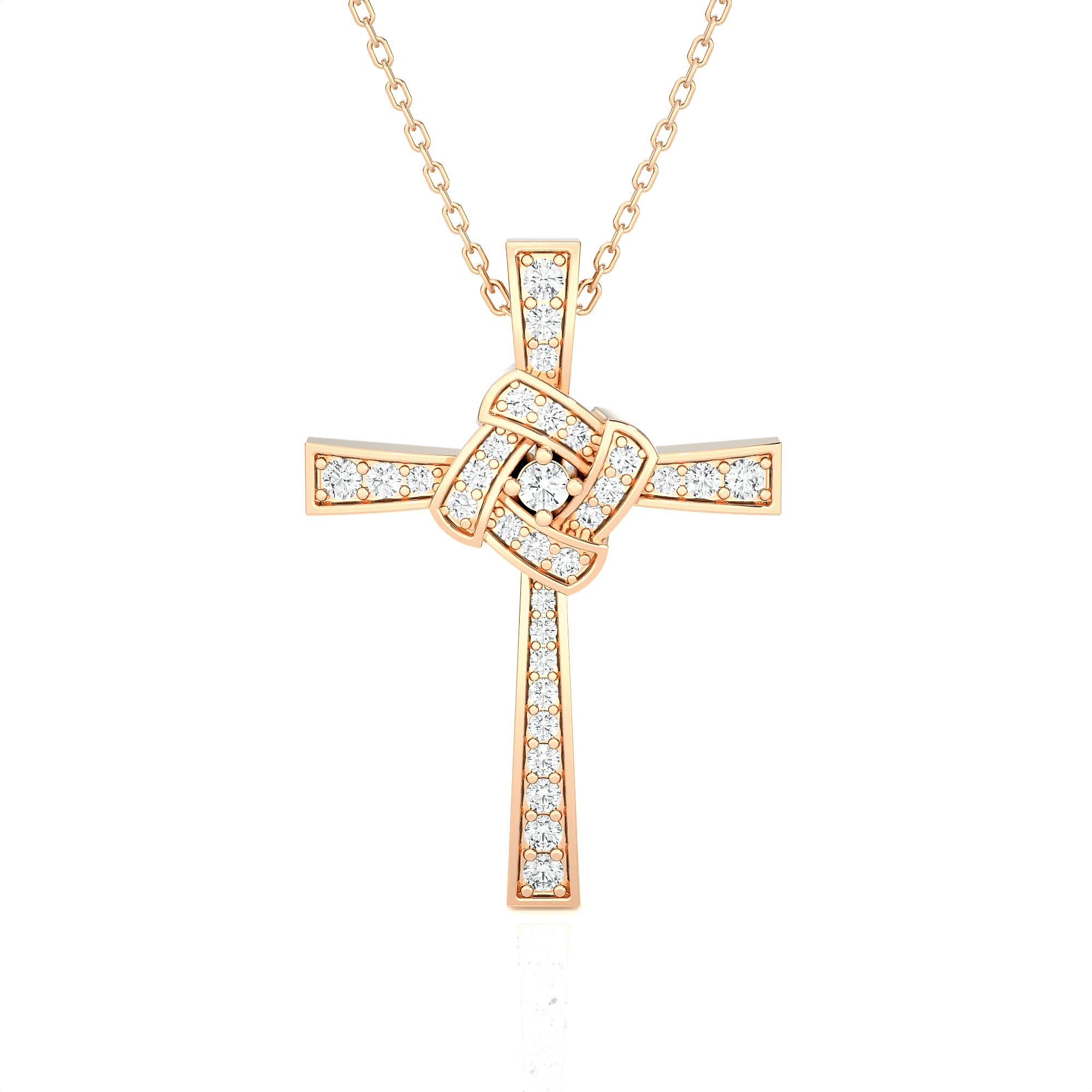 1/4  ctw Round Lab Grown Diamond Cross Pendant