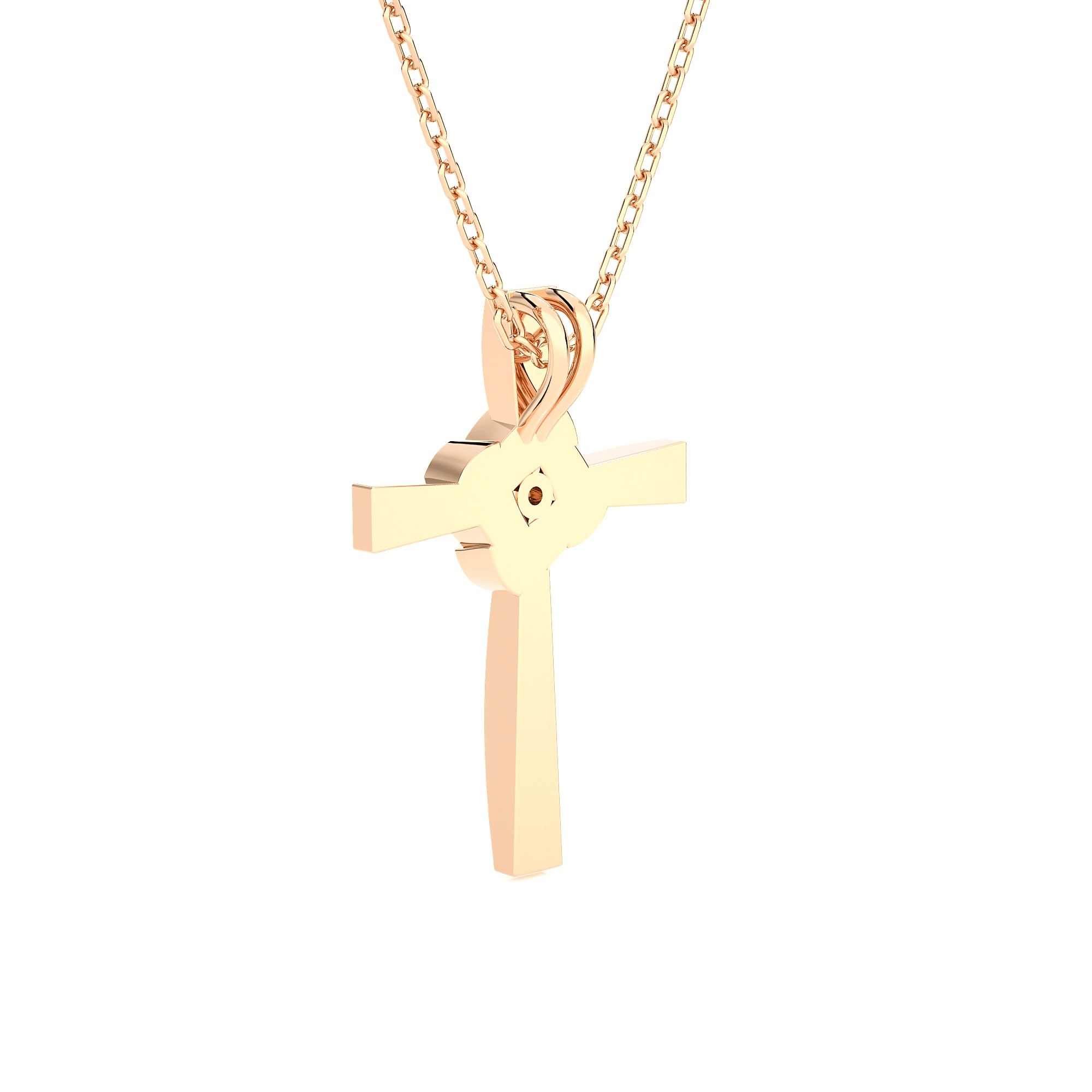 1/4  ctw Round Lab Grown Diamond Cross Pendant