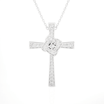 1/4  ctw Round Lab Grown Diamond Cross Pendant