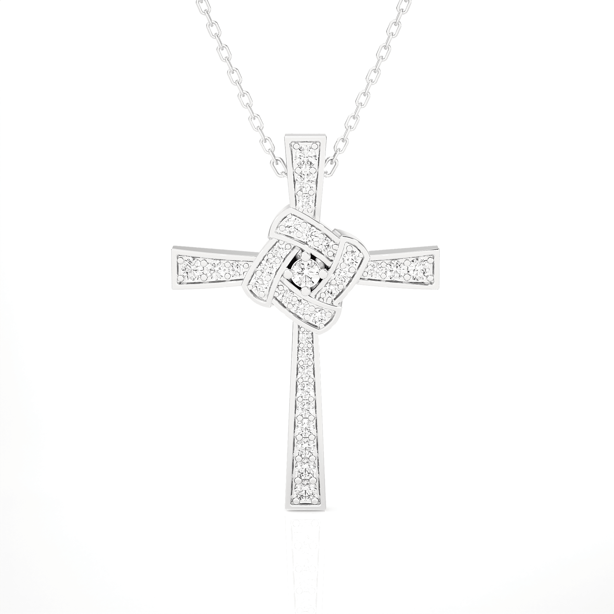 1/4  ctw Round Lab Grown Diamond Cross Pendant