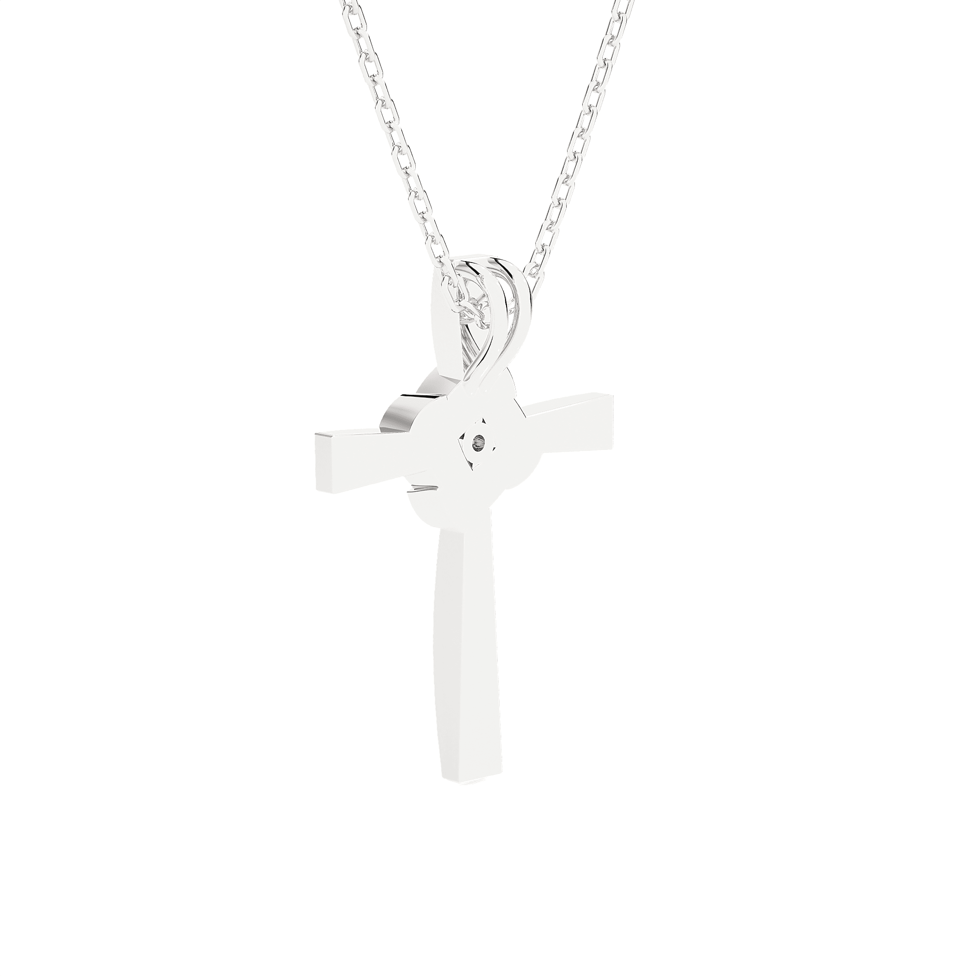 1/4  ctw Round Lab Grown Diamond Cross Pendant