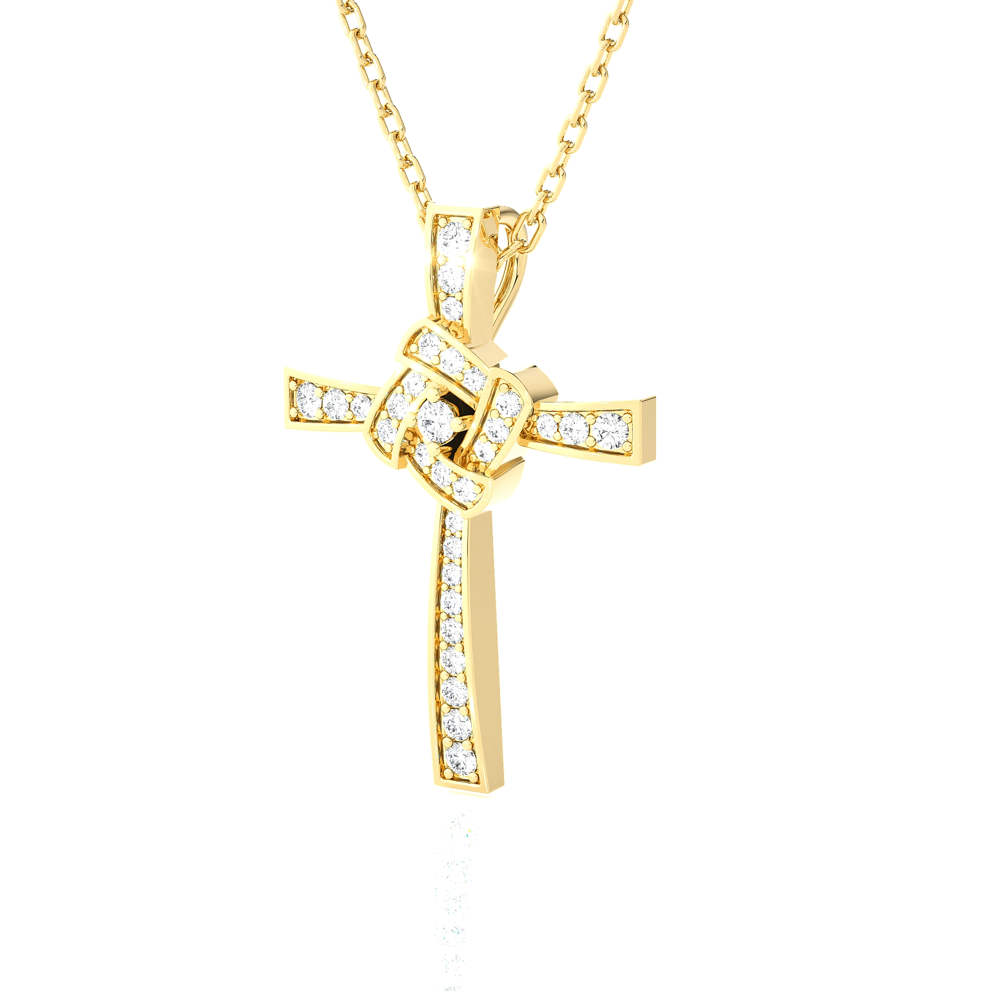 1/4  ctw Round Lab Grown Diamond Cross Pendant