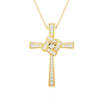 1/4  ctw Round Lab Grown Diamond Cross Pendant