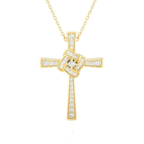 1/4  ctw Round Lab Grown Diamond Cross Pendant