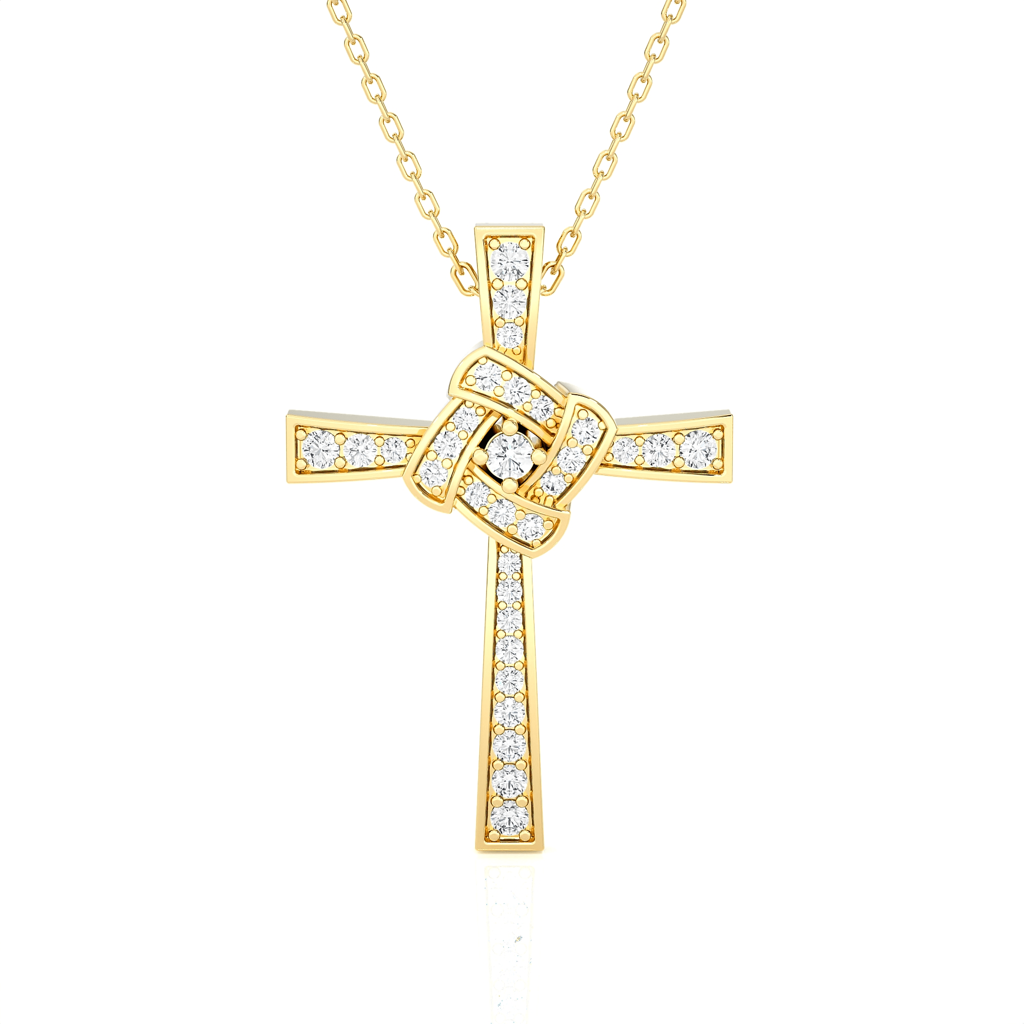 1/4  ctw Round Lab Grown Diamond Cross Pendant