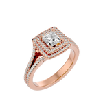 1 1/2 ctw Princess-Cut Lab Grown Diamond Halo Engagement Ring