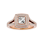 1 1/2 ctw Princess-Cut Lab Grown Diamond Halo Engagement Ring