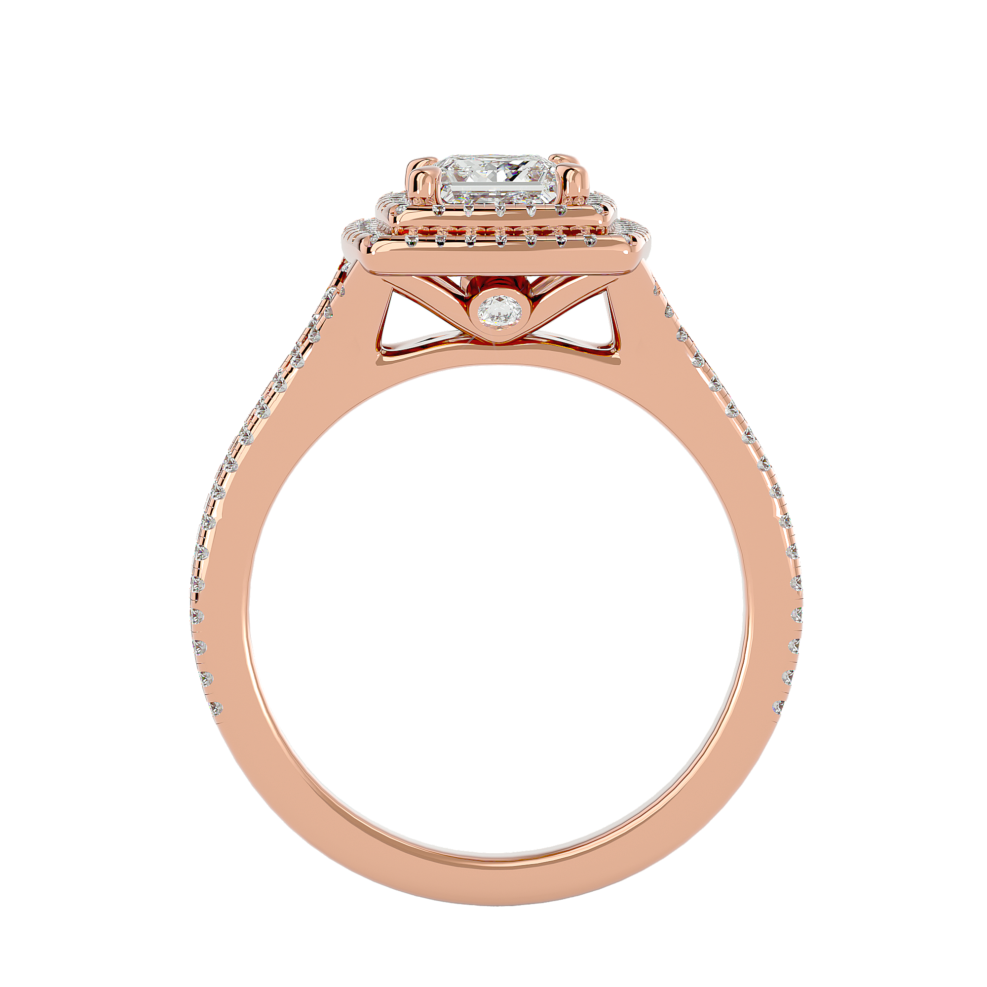 1 1/2 ctw Princess-Cut Lab Grown Diamond Halo Engagement Ring