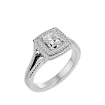 1 1/2 ctw Princess-Cut Lab Grown Diamond Halo Engagement Ring