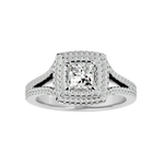 1 1/2 ctw Princess-Cut Lab Grown Diamond Halo Engagement Ring