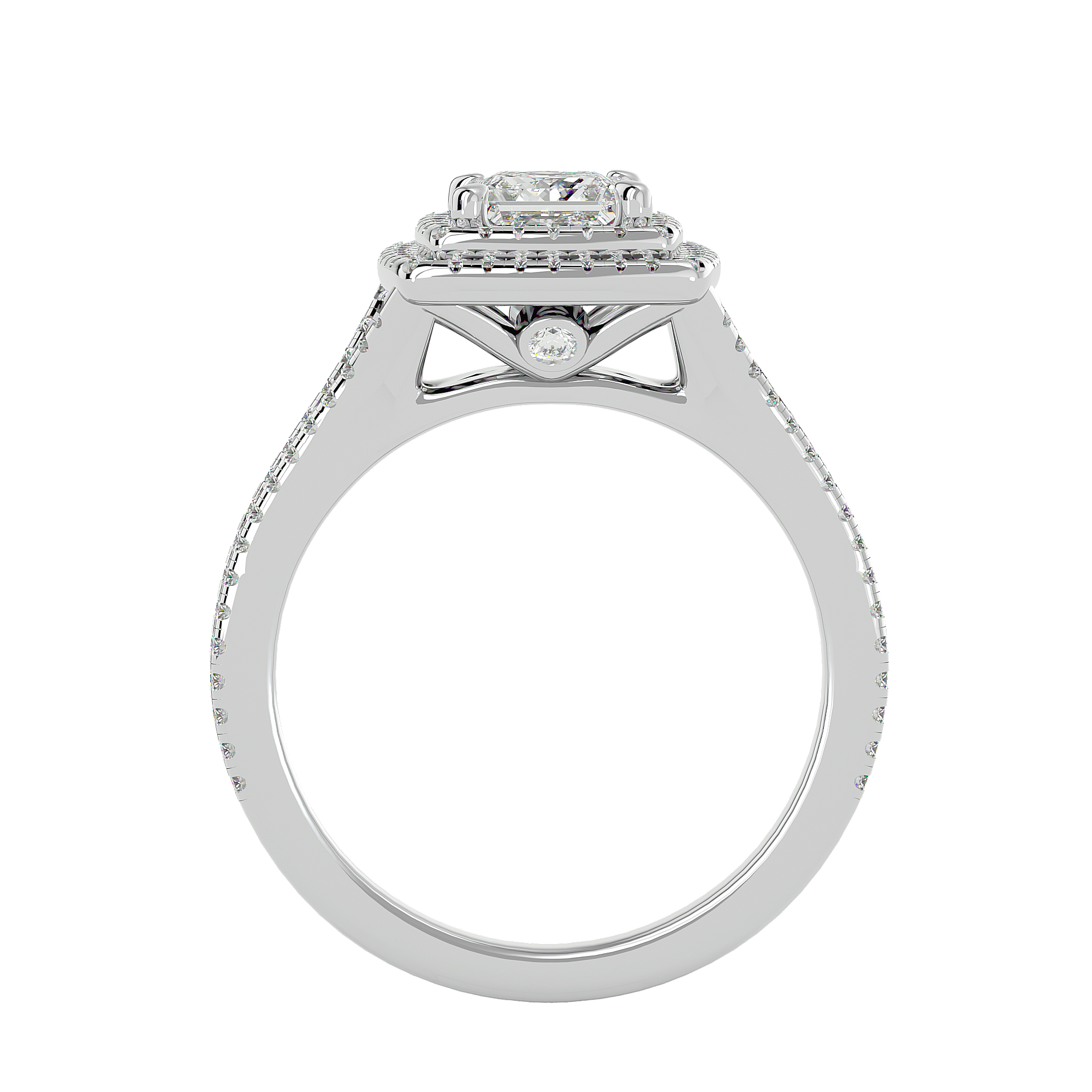 1 1/2 ctw Princess-Cut Lab Grown Diamond Halo Engagement Ring