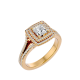 1 1/2 ctw Princess-Cut Lab Grown Diamond Halo Engagement Ring