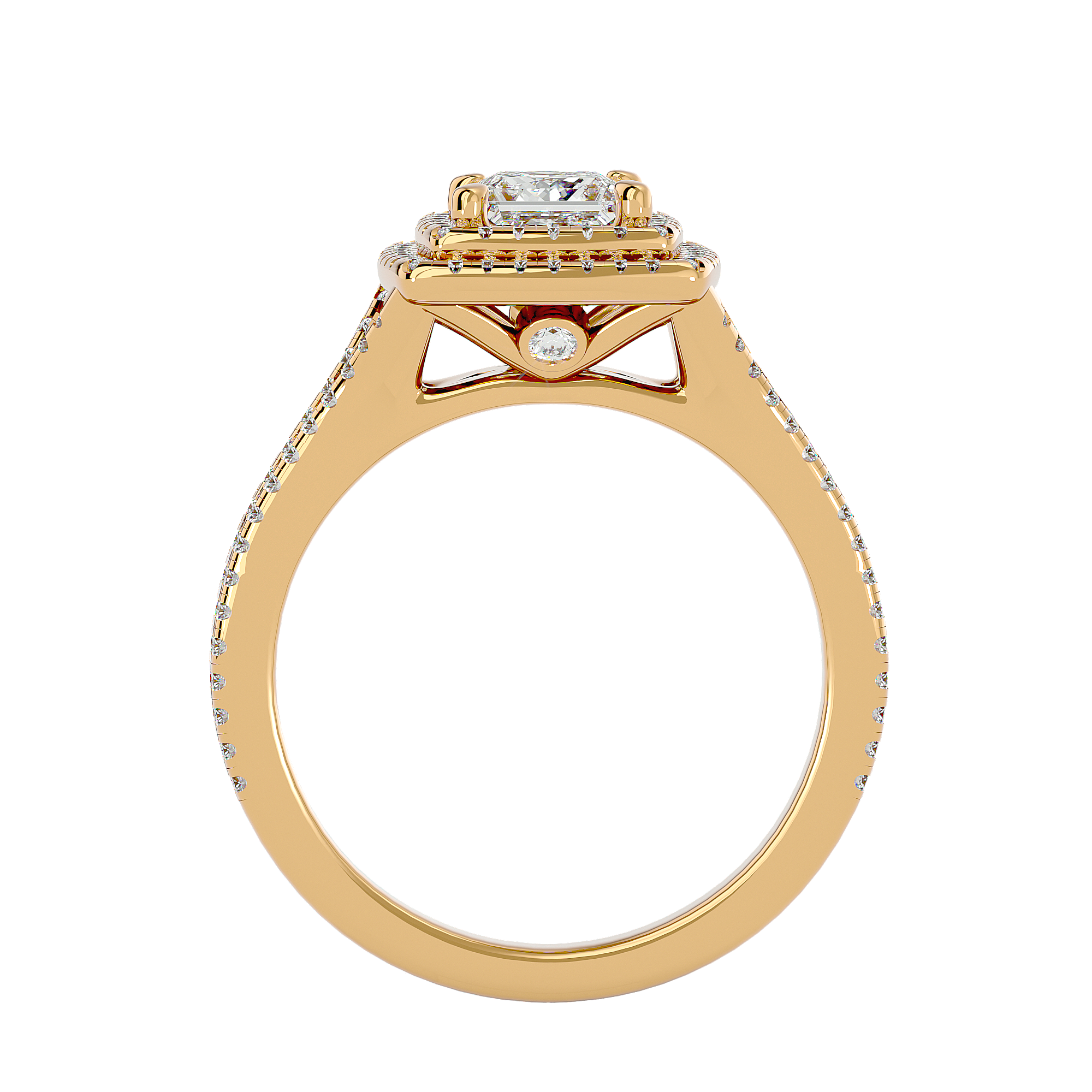 1 1/2 ctw Princess-Cut Lab Grown Diamond Halo Engagement Ring