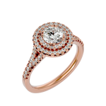 1 1/2 ctw Round Lab Grown Diamond Halo Engagement Ring