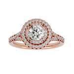 1 1/2 ctw Round Lab Grown Diamond Halo Engagement Ring