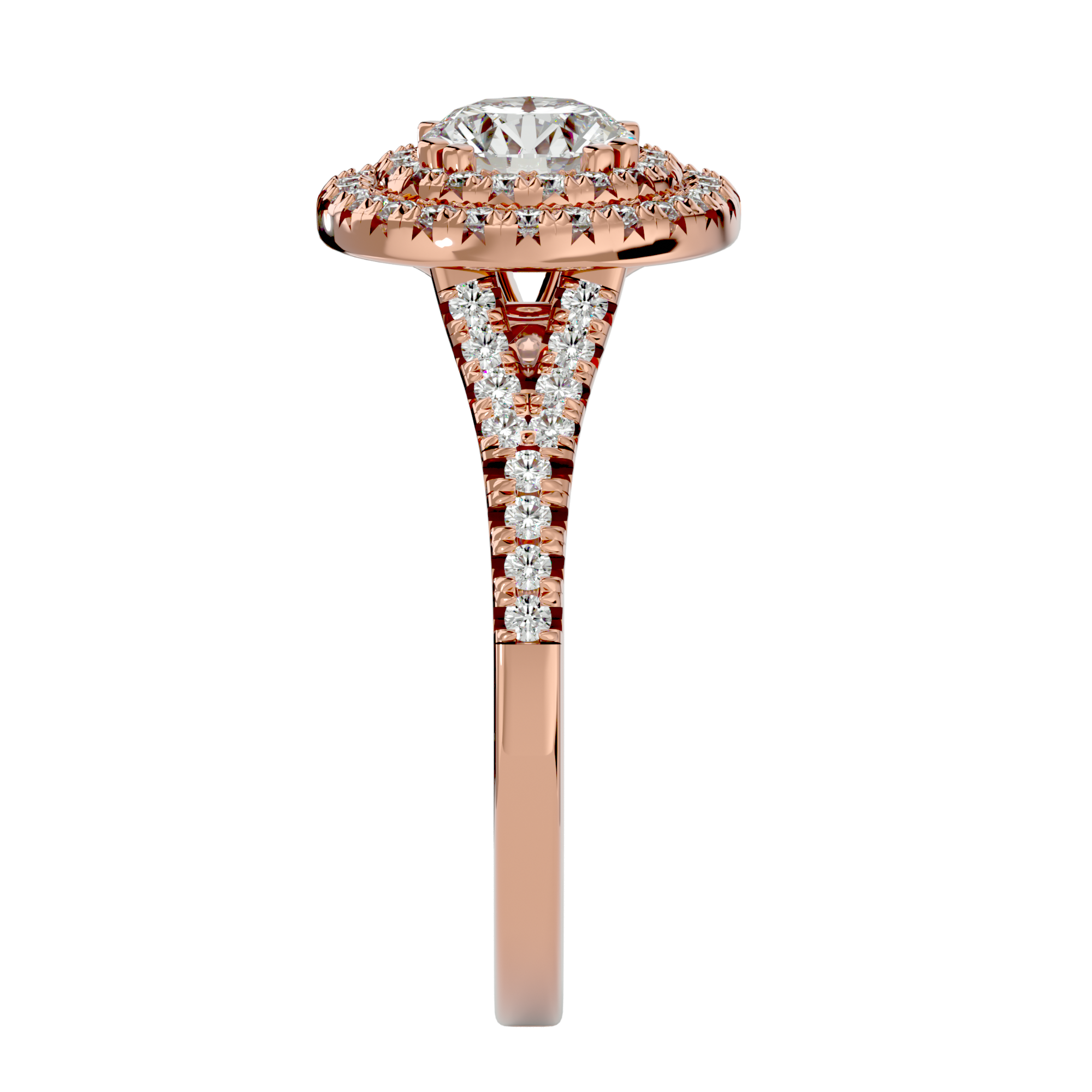 1 1/2 ctw Round Lab Grown Diamond Halo Engagement Ring