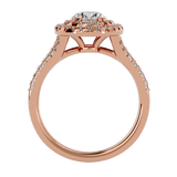 1 1/2 ctw Round Lab Grown Diamond Halo Engagement Ring