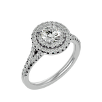 1 1/2 ctw Round Lab Grown Diamond Halo Engagement Ring