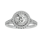 1 1/2 ctw Round Lab Grown Diamond Halo Engagement Ring