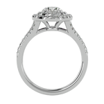 1 1/2 ctw Round Lab Grown Diamond Halo Engagement Ring