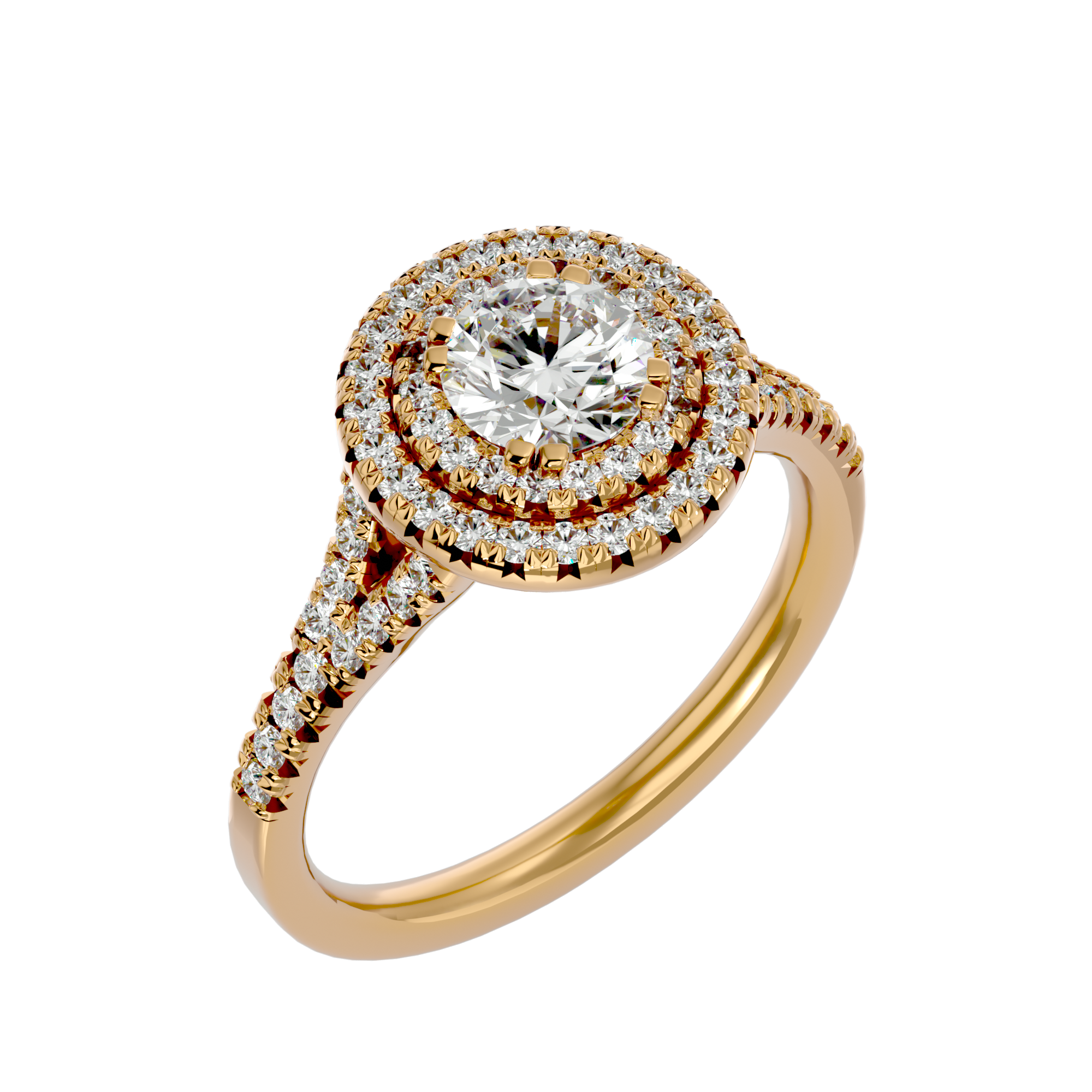1 1/2 ctw Round Lab Grown Diamond Halo Engagement Ring