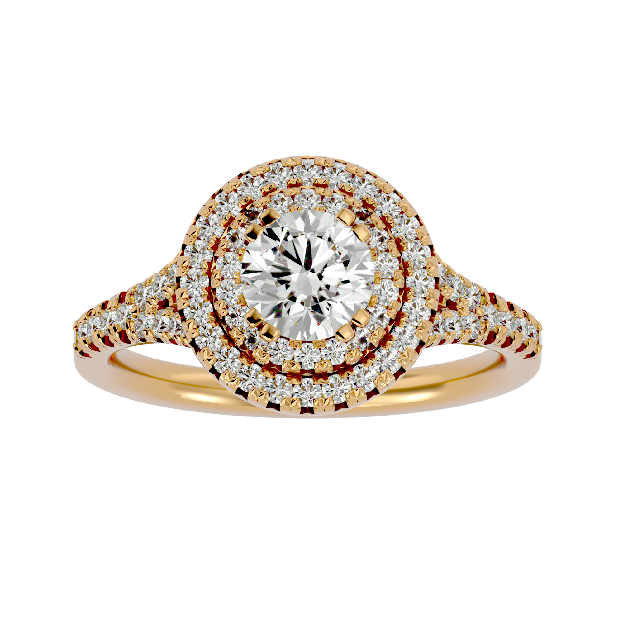 1 1/2 ctw Round Lab Grown Diamond Halo Engagement Ring