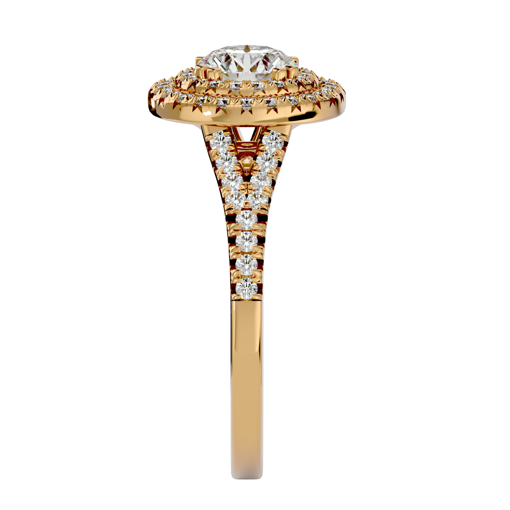 1 1/2 ctw Round Lab Grown Diamond Halo Engagement Ring