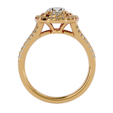 1 1/2 ctw Round Lab Grown Diamond Halo Engagement Ring