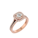 1 1/3 ctw Round Lab Grown Diamond Halo Engagement Ring